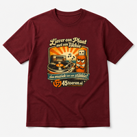T-Shirt Wijnrood maat L "Liever een plaat met een tikkie"