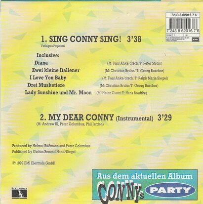 Conny Froboess - Sing Conny Sing + My dear Conny (instr.) (Vinylsingle)