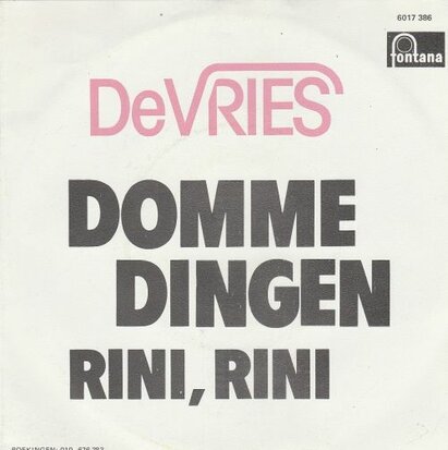 DeVries - Domme dingen + Rini. Rini (Vinylsingle)
