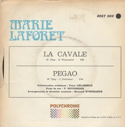 Marie Laforet - La Cavale + Pegao (Vinylsingle)