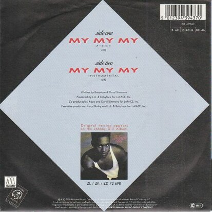 Johnny Gill - My My My + (instr.) (Vinylsingle)