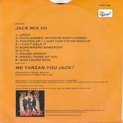 Mirage - Jack Mix VII + Me Tarzan You Jack (Vinylsingle)