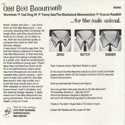 Cee Bee Beaumont - For the Male Animal (EP) (Vinylsingle)