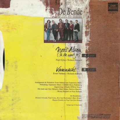 De Bende - Nooit Alleen + Vannacht (Vinylsingle)