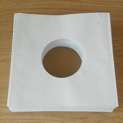 Wit Papieren Hoezen voor vinylsingles (Standaard) - per 100 stuks