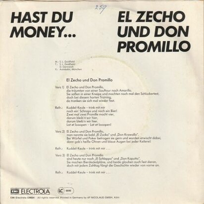 Heino - Hast Du Money + El Zecho Und Don Promillo (Vinylsingle)