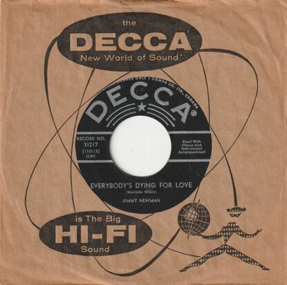 Jimmy Newman - Everybody's dying for love + Just one more night (Vinylsingle)