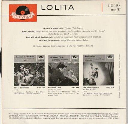 Lolita - So wird's immer sein (EP) (Vinylsingle)