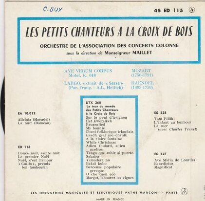 Les petits Chanteurs - Ave Verum Corpus + Largo (Vinylsingle)