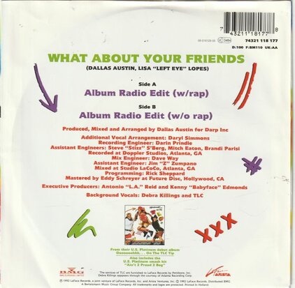 TLC - What about your friends + (album edit) (Vinylsingle)