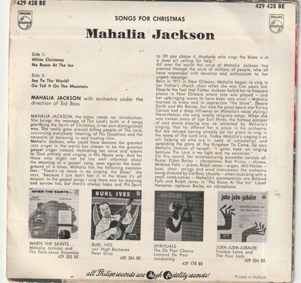 Mahalia Jackson - Songs for Christmas (EP) (Vinylsingle)