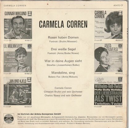 Carmela Corren - Rosen haben dornen (EP) (Vinylsingle)