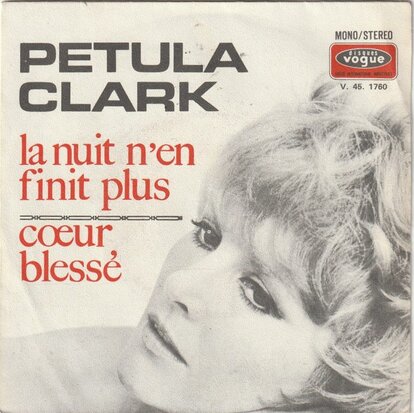 Petula Clark - La nuit n'en finit plus + Coeur blesse (Vinylsingle)