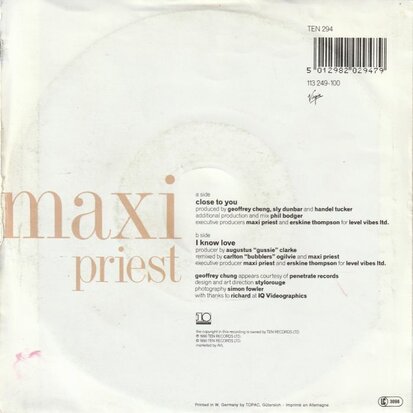 Maxi Priest - Close to you + I know love (Vinylsingle)