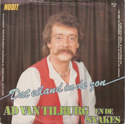 Ad van Tilburg - Dat eiland in de zon + Nooit (Vinylsingle)