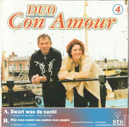 Duo Con Amour - Zwart was de nacht + Mijn zoon noemt een andere man pappie (Vinylsingle)
