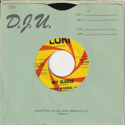 Freddy Koenig - Hey Clarice + One last tear drop (Vinylsingle)