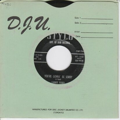 Jimmy Ford - You're Gonna Be Sorry + Don't Hang Around Me Anymore (Vinylsingle)