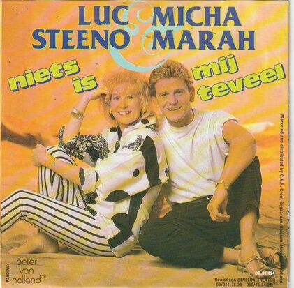 Luc Steeno & Micha Marah - Niets Is Mij Teveel + (Instrumentaal) (Vinylsingle)