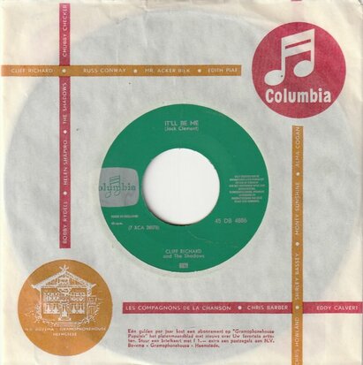 Cliff Richard - It'll be me + Since I lost you (Vinylsingle)