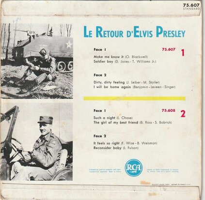Elvis Presley - Le Retour D'Elvis 1 (EP) (Vinylsingle)