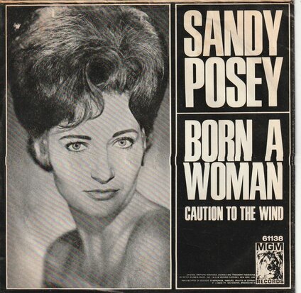 Sandy Posey - Born a woman + Coution to the wind (Vinylsingle)