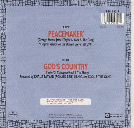 Kool & the Gang - Peacemaker + God's country (Vinylsingle)