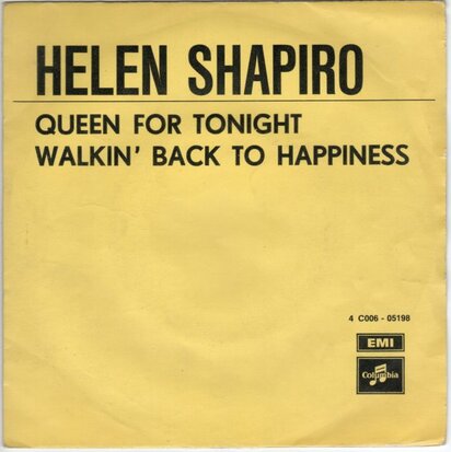 Helen Shapiro - Queen for tonight + Walkin'back to happines (Vinylsingle)