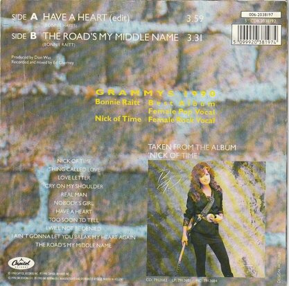 Bonnie Raitt - Have a heart + The road's my middle name (Vinylsingle)