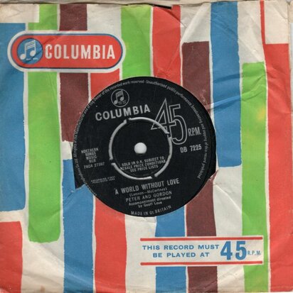Peter & Gordon - A world without love + If I were you (Vinylsingle)