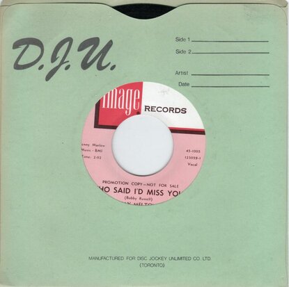 Ray Melton - Who Said I'd Miss You + Boppin' Guitar (Vinylsingle)