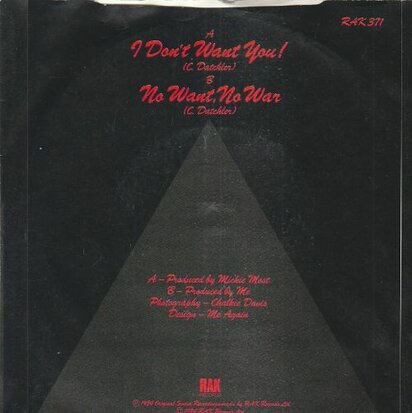 Clark Datchler - I Don't Want You! + No Want, No War (Vinylsingle)