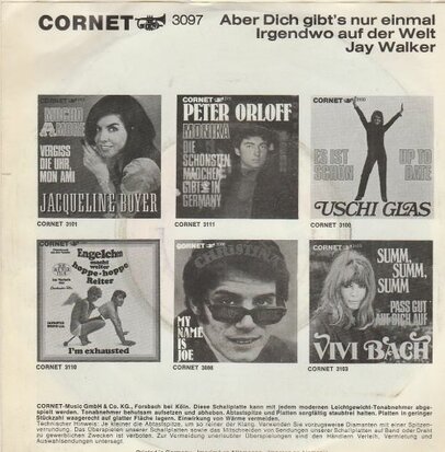 Jay Walker - Aber dich gibt'nu einmal fur mich + Irgendwo (Vinylsingle)