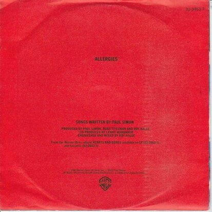 Paul Simon - Allergies + Think too much (Vinylsingle)