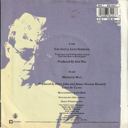 Elton John - You gotta love someone + Medicine man (Vinylsingle)