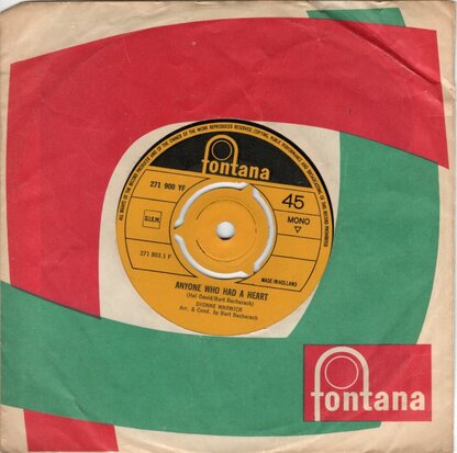 Dionne Warwick - Anyone who had a heart + The love of a boy (Vinylsingle)