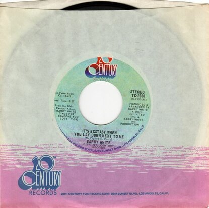 Barry White - It's Ecstasy When You Lay Down Next To Me + I Never Thought I'd Fall In Love With You (Vinylsingle)