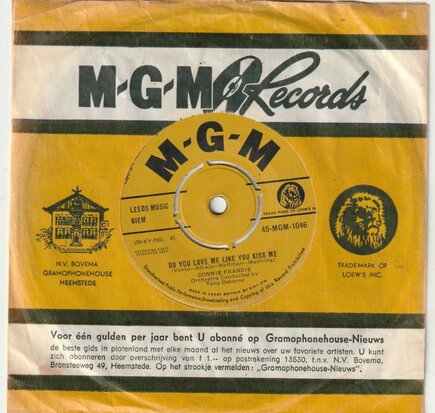Conny Francis - Among my souvenirs + Do you love me like you kiss me (Vinylsingle)