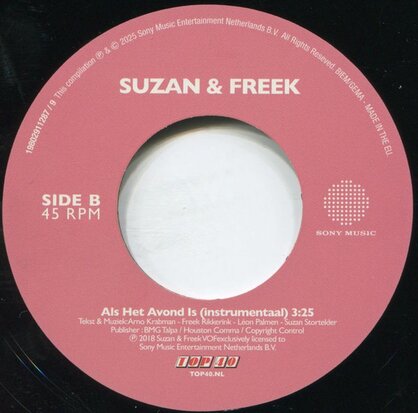 Suzan & Freek - Als Het Avond Is + (Instr.) (Vinylsingle)
