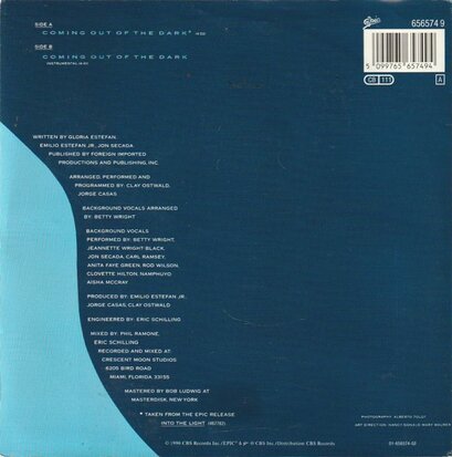 Gloria Estefan - Coming out of the dark + (instr.) (Vinylsingle)
