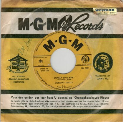 Conway Twitty - Lonely Blue Boy + My one and only you (Vinylsingle)