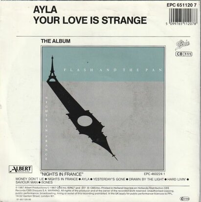 Flash & the Pan - Ayla + Youre love is strange (Vinylsingle)