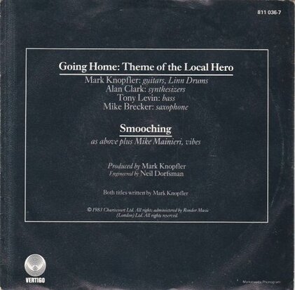 Mark Knopfler - Going home + Smooching (Vinylsingle)