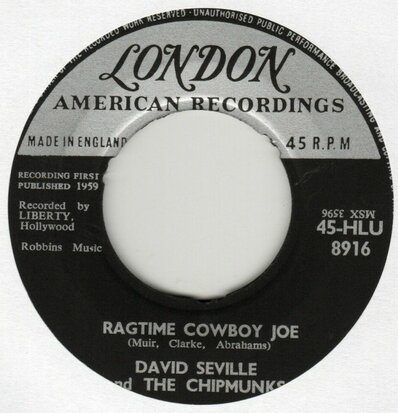 David Seville & the Chipmunks - Ragtime Cowboy Joe + Flip Side (Vinylsingle)