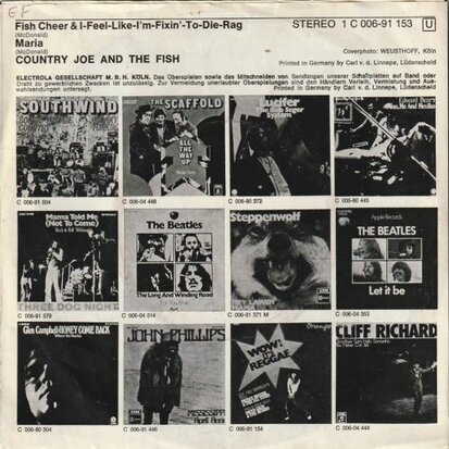 Country Joe & The Fish - Fish cheer & I feel like i'm fixin' to die rag + Maria (Vinylsingle)