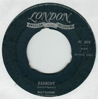 Billy Vaughn - Raunchy + Sail along silvery moon (Vinylsingle)