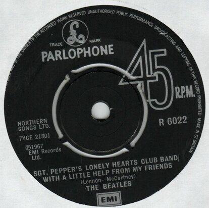 The Beatles - Sgt. Pepper's lonely hearts club band + With a little help (Vinylsingle)