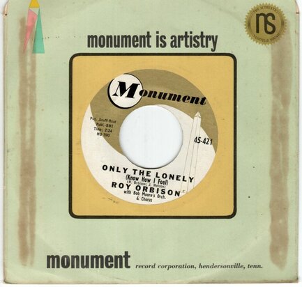 Roy Orbison - Only the lonely + Here comes that song again (Vinylsingle)