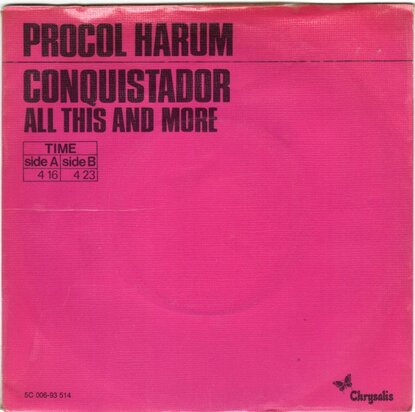Procol Harum - Conquistador + All this and more (Vinylsingle)