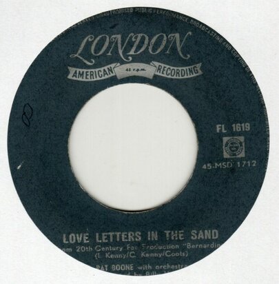 Pat Boone - Love letters in the sand + Bernadine (Vinylsingle)
